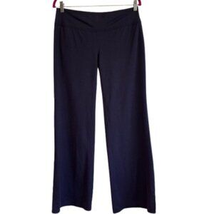 ATHLETA Women's Navy Blue Flared Back Flap Pocket Yoga Pants Size Large